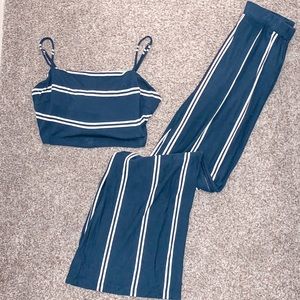 Stripped Flowy Two Piece Set